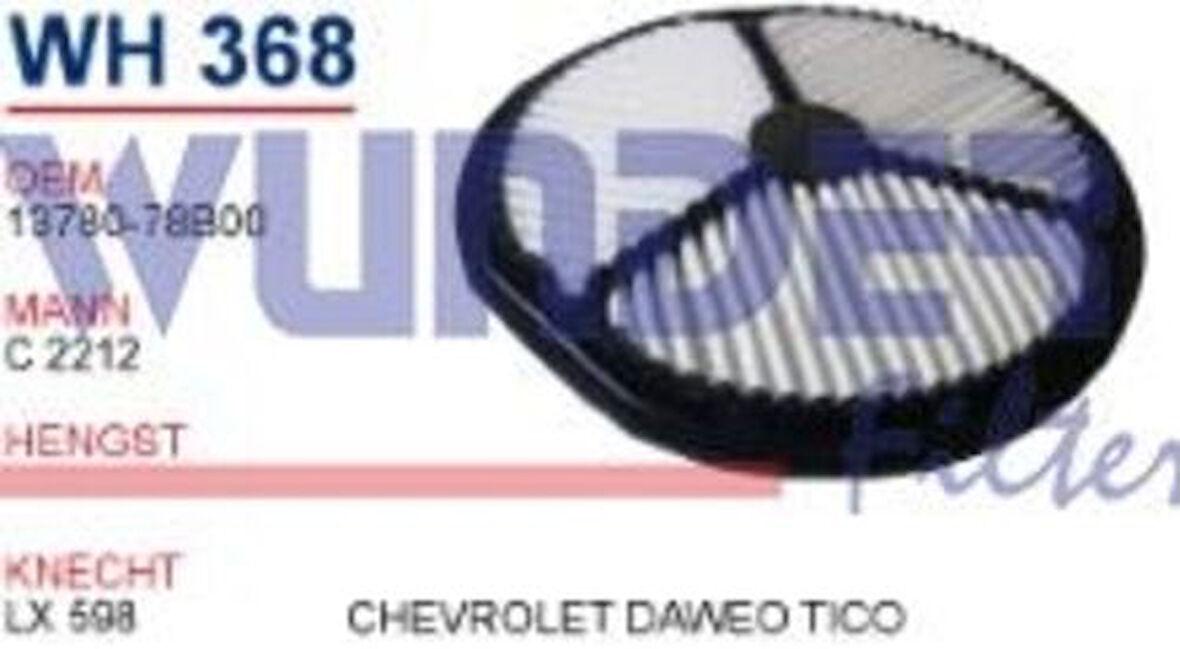Wunder WH368 Hava Filtresi Chevrolet Tıco 0.8 Hava Filtresi 95-02 48Hp Man-C 2212 Fn5406 MRMOEM-1083053