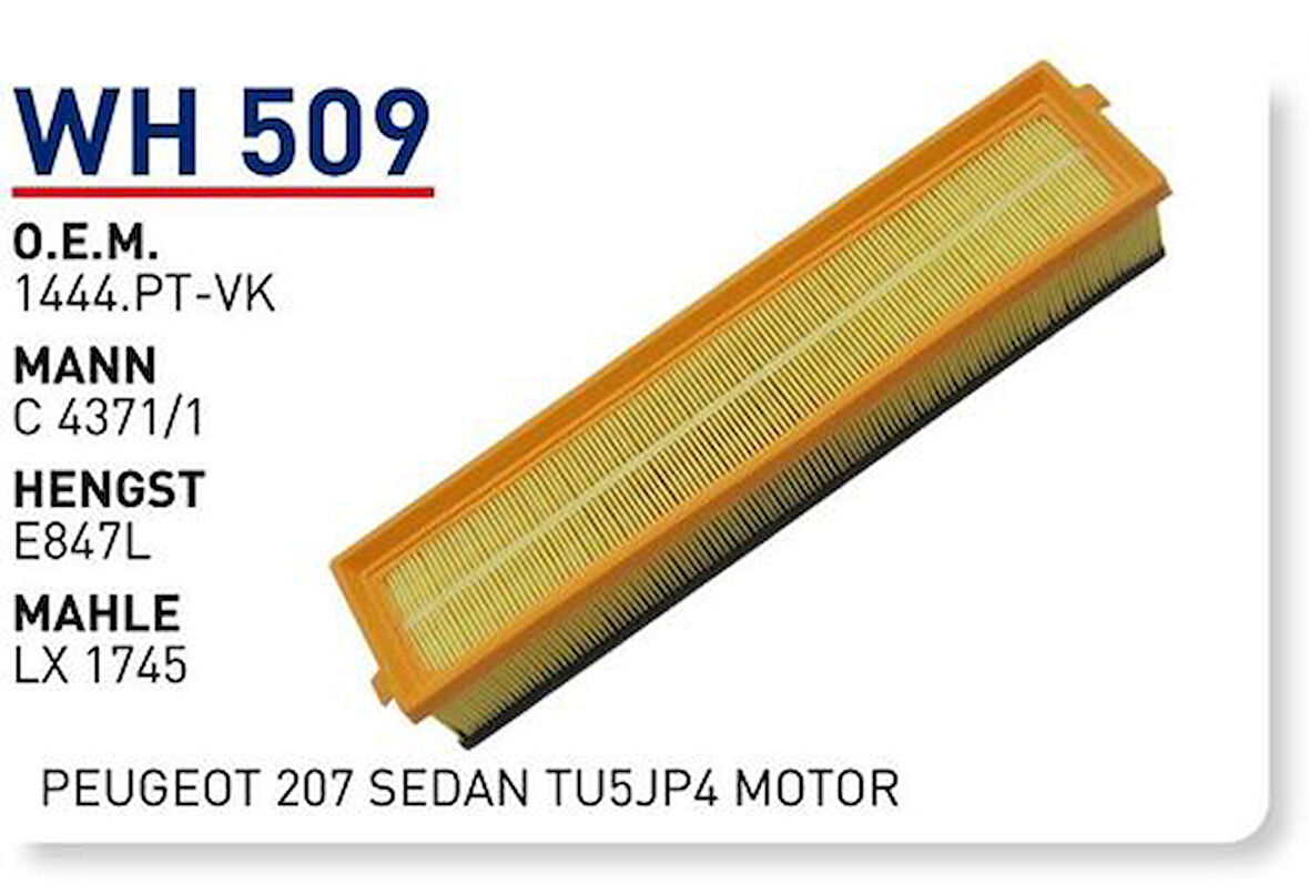 Wunder WH509 Hava Filtresi 207-C3 C4371 1 Fn4009 X MRMOEM-1083101