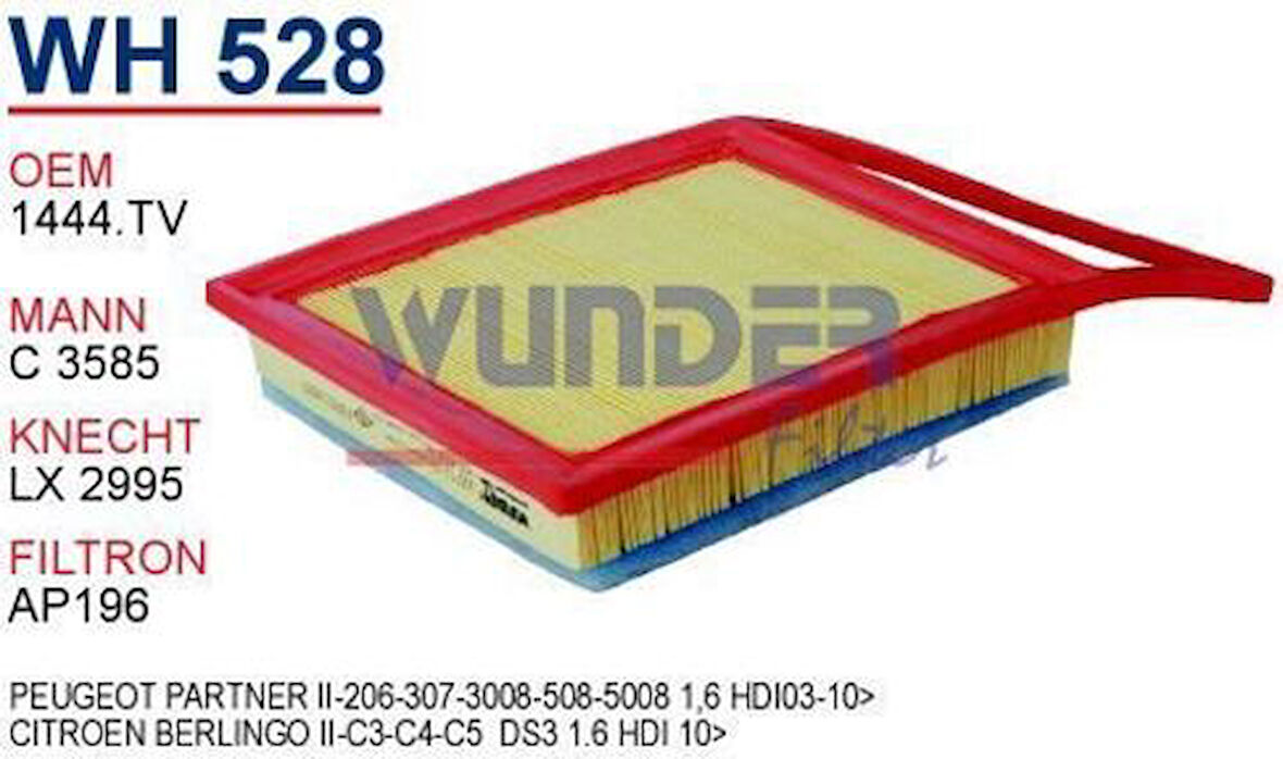 Wunder WH528 Hava Filtresi Partner Berlingo C3585 Fn0120 MRMOEM-1083196