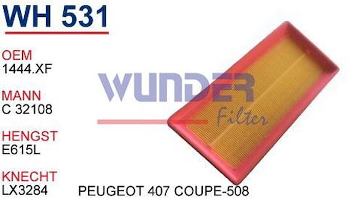 Wunder WH531 Hava Filtresi Citroen C5-C5 DW10Bted4 II 2.0 HDI Süngerli MRMOEM-1083240