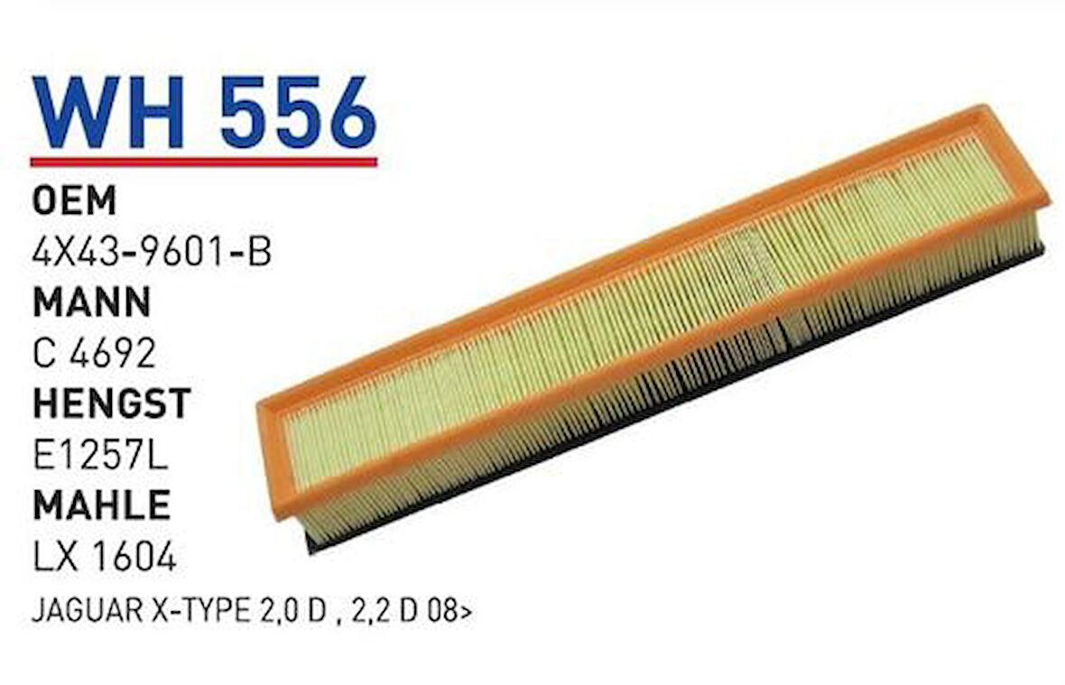 Wunder WH556 Hava Filtresi Jaguar X-Type 2.0 D 2.2 D 08-Lx1604 MRMOEM-1083312