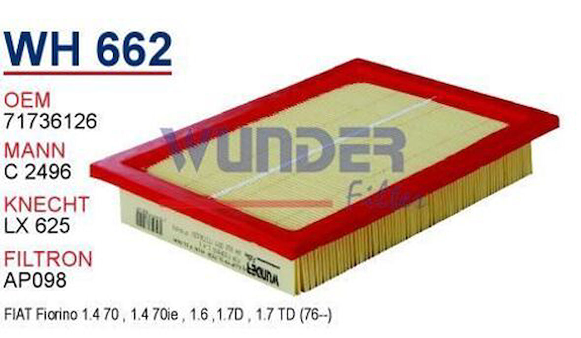 Wunder WH662 Hava Filtresi Focus-Volvo S40 C28122 Fn5902 MRMOEM-1083546
