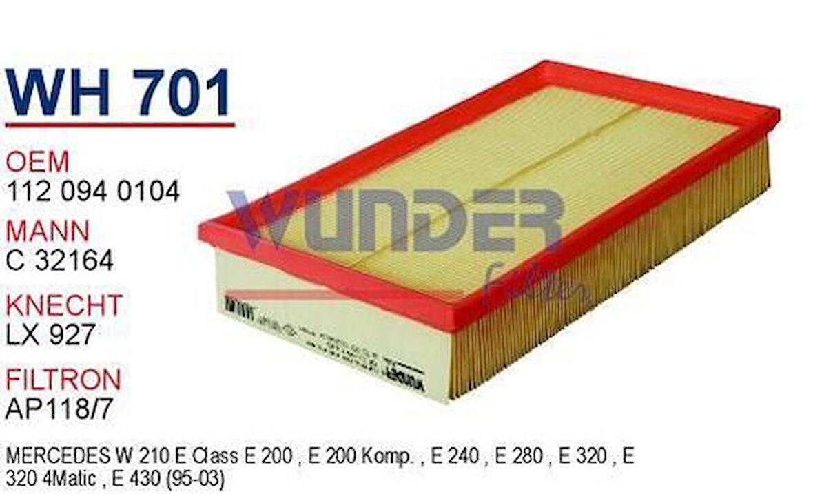 Wunder WH701 Hava Filtresi Mercedes 210 Kasa E-Serisi MRMOEM-1083586