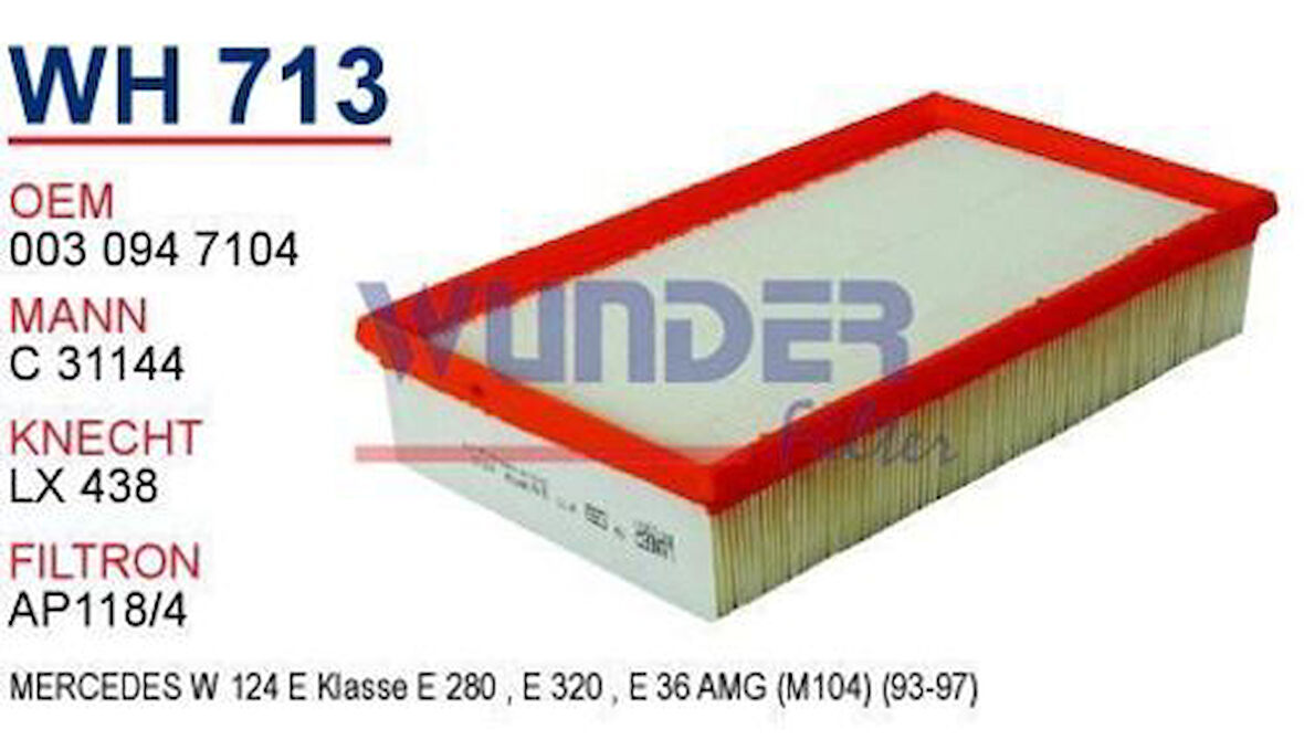 Wunder WH713 Hava Filtresi Mercedes 124 Kasa E280-E320 MRMOEM-1083647