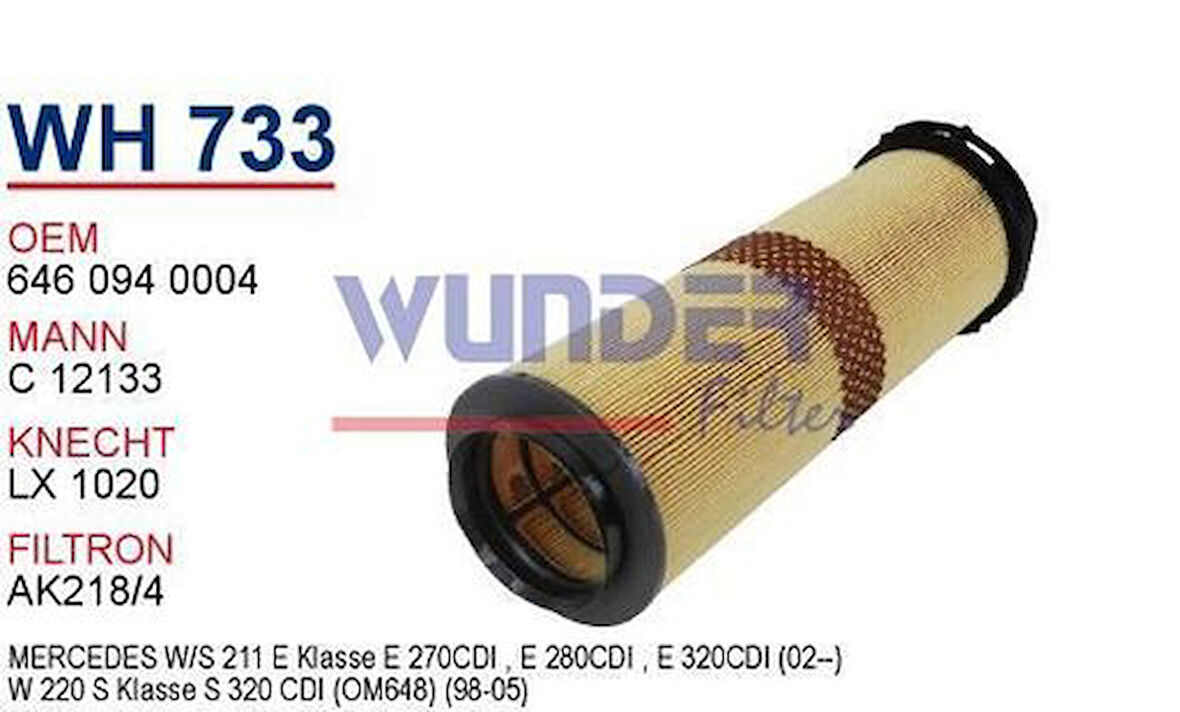 Wunder WH733 Hava Filtresi Mercedes C 200 CDI-Clc 220 CDI MRMOEM-1083733