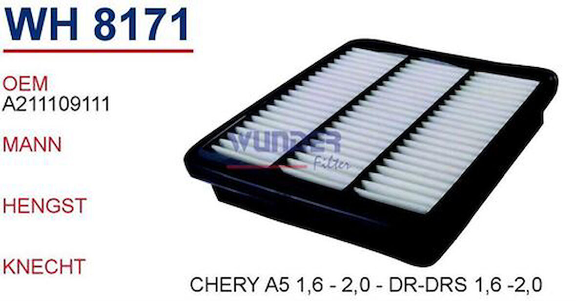 Wunder WH8171 Hava Filtresi Chery A5 1.6-2.0-Dr-Drs 1.6-2.0 Fn5701 MRMOEM-1083875