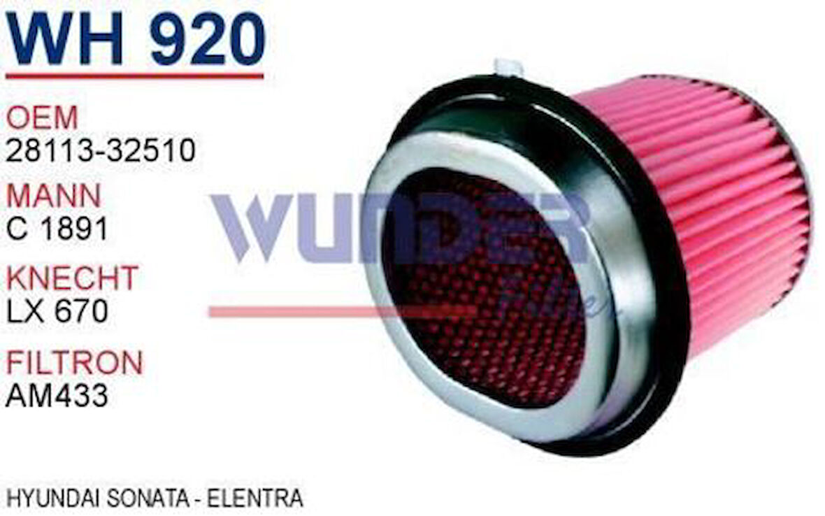 Wunder WH920 Hava Filtresi Sonata 93-Elantra 91-95 Stare x 97-2.4 Fn8128 MRMOEM-1084148