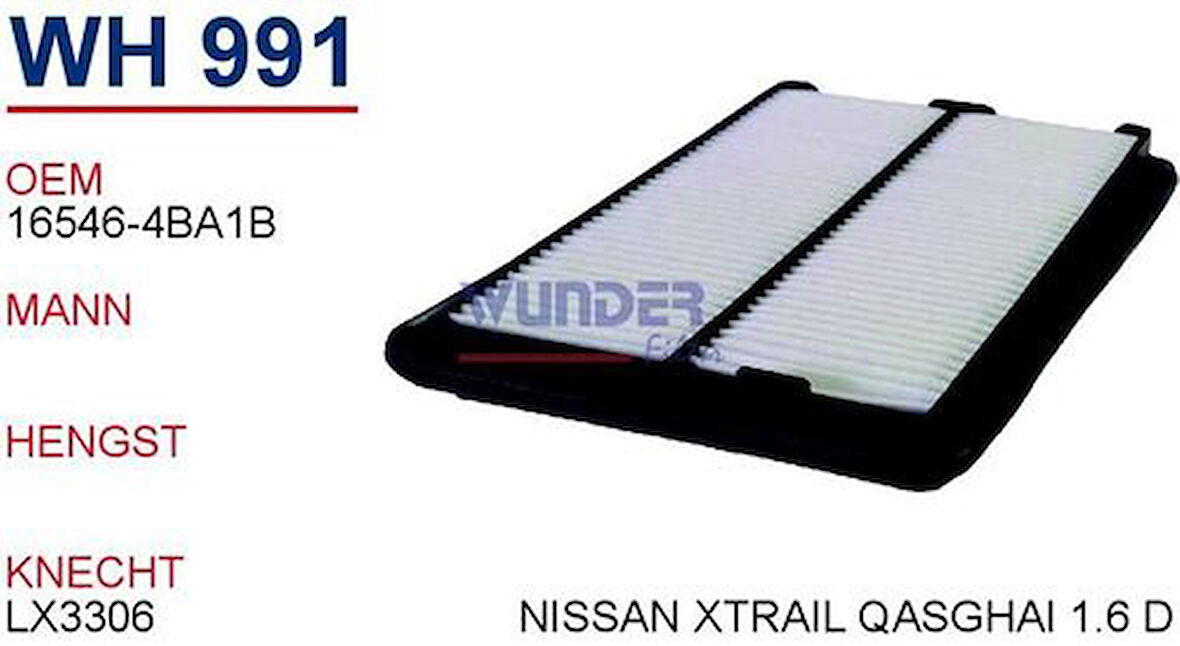 Wunder WH991 Hava Filtresi Qashqai 1.6DCI 14-C25040 Fn0227 MRMOEM-1084266