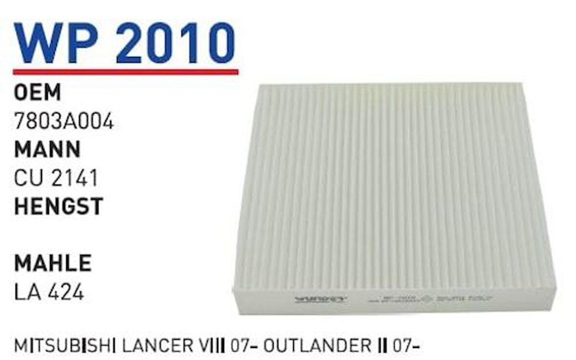 Wunder WP2010 Polen Filtresi Isuzu D-Max Fn7502 MRMOEM-1084365