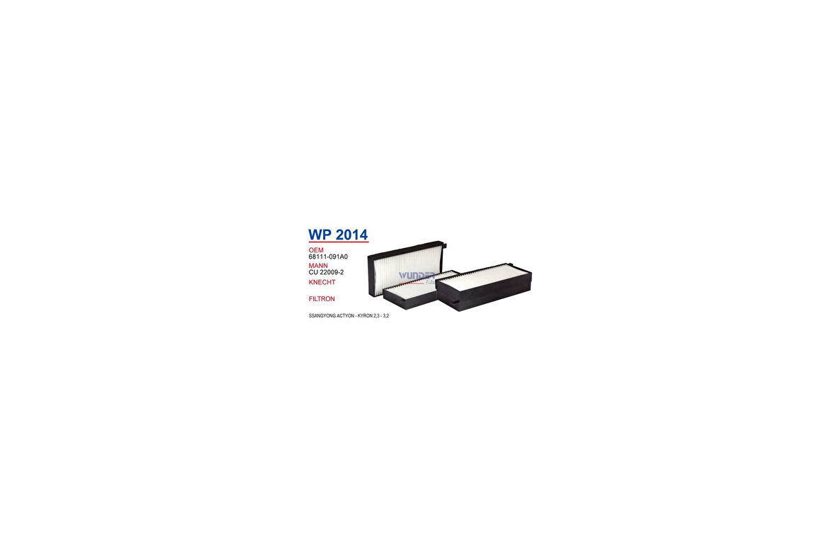 Wunder WP2014 Polen Filtresi Sanyong Cu22009-2 Fn9201 X MRMOEM-1084376