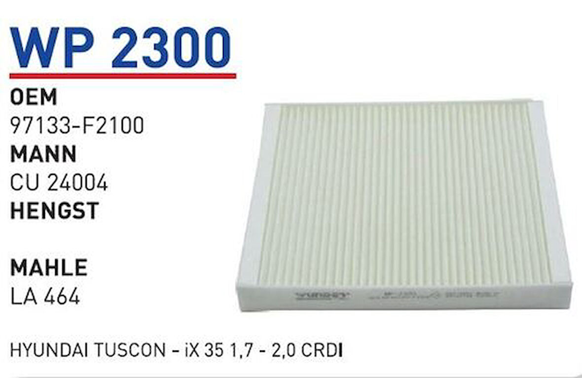 Wunder WP2300 Polen Filtresi Hyundai Tuscon-Ix 35 1.7-2.0 CRDI Fn9308 MRMOEM-1084433