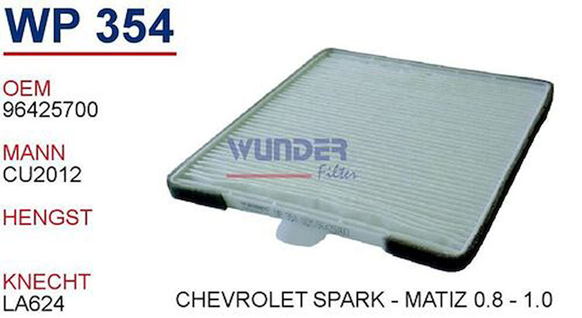 Wunder WP354 Polen Filtresi Chevrolet Spark-Matiz 0.8-1.0 MRMOEM-1084488