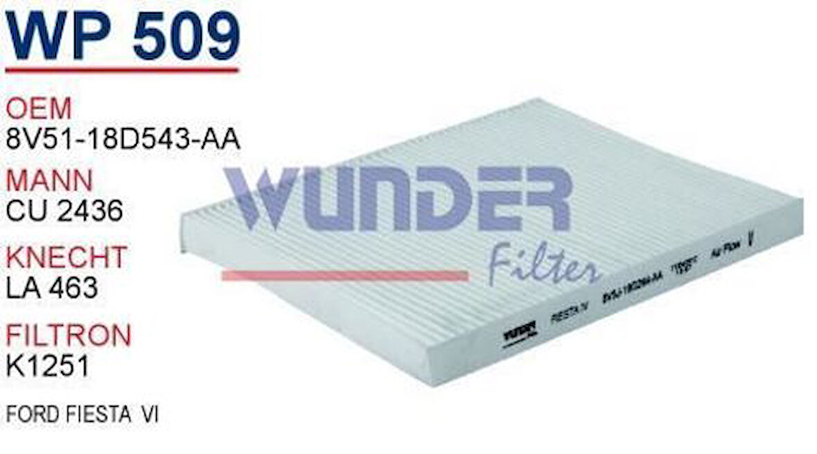 Wunder WP509 Polen Filtresi Ford Fiesta VI-VII-B-Max 1.5-1.6 TDCI-Cu2436 MRMOEM-1084562