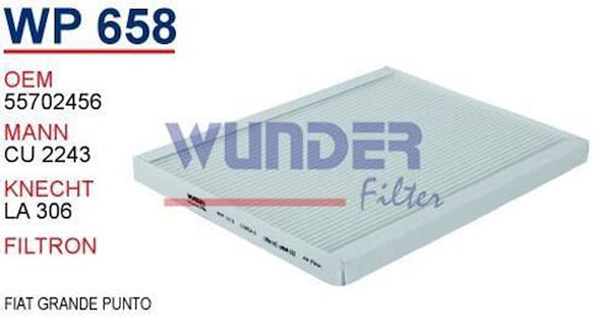 Wunder WP658 Polen Filtresi Fiat Grande Punto Cu2243 MRMOEM-1084605