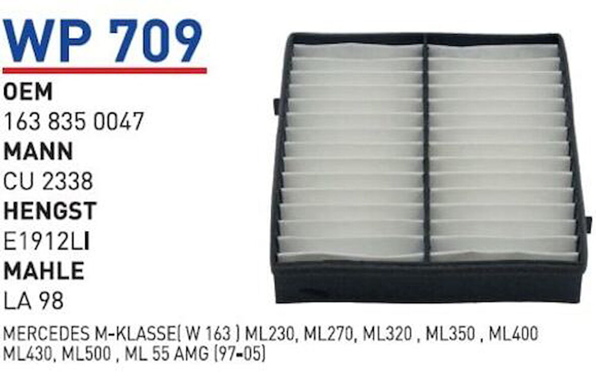 Wunder WP709 Polen Filtresi Mercedes 163 Kasa Ml 320-Ml 230-Ml 430 Cu2338 MRMOEM-1084647