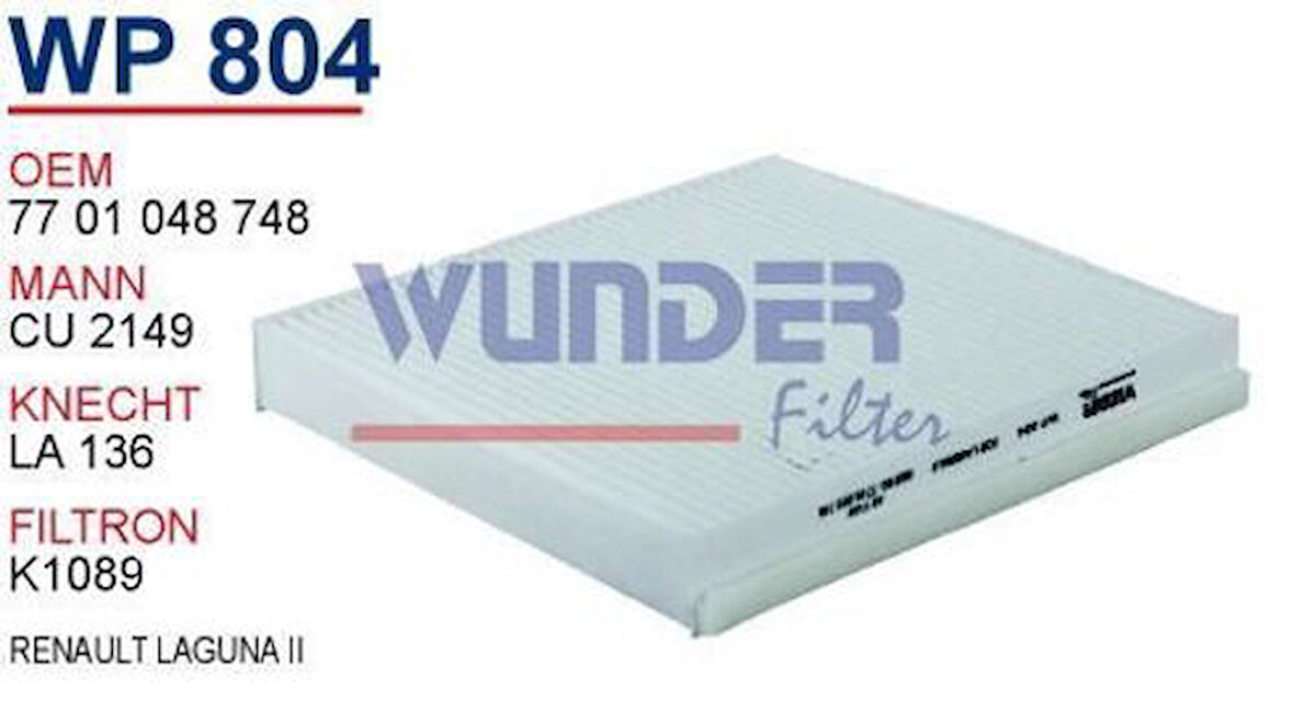 Wunder WP804 Polen Filtresi Renault Laguna II Cu2149 MRMOEM-1084664