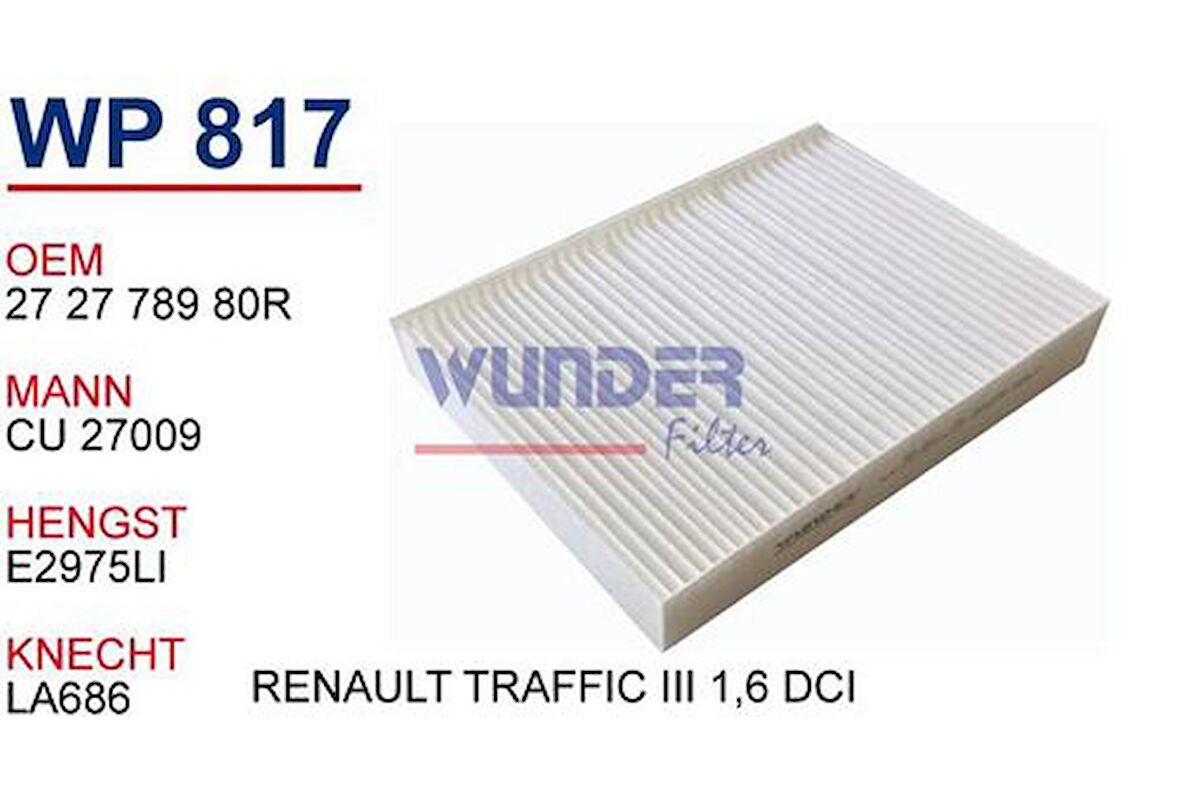 Wunder WP817 Polen Filtresi Opel Vivaro B 1.6 CDTI MRMOEM-1084704