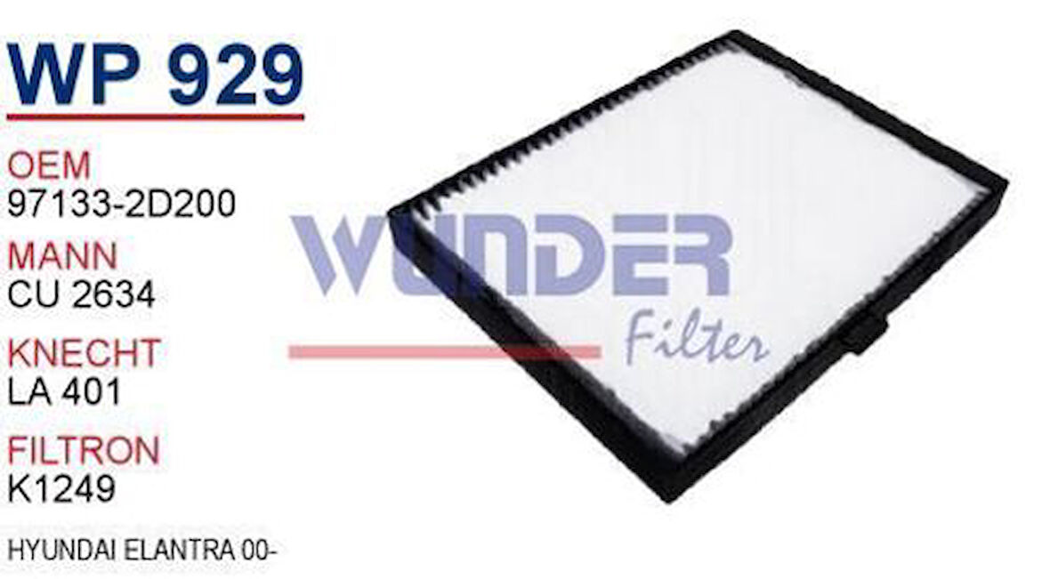 Wunder WP929 Polen Filtresi Elantra Kasalı Cu2634 Fn7408 MRMOEM-1084813