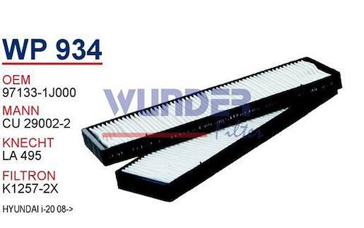 Wunder WP934 Polen Filtresi Hyundai I-20 08-Uzun Tip Cu29002 MRMOEM-1084829