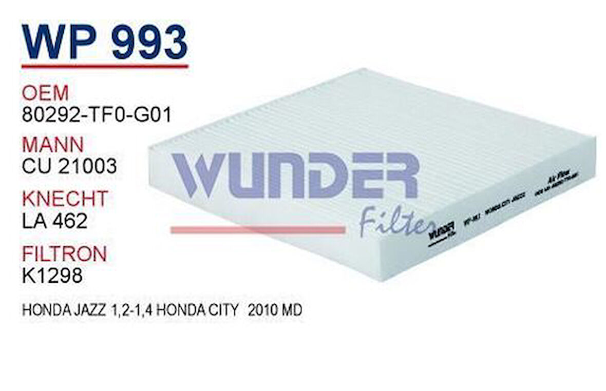Wunder WP993 Polen Filtresi Honda Jazz 1.2-1.4 Honda City 2010 Md MRMOEM-1084908