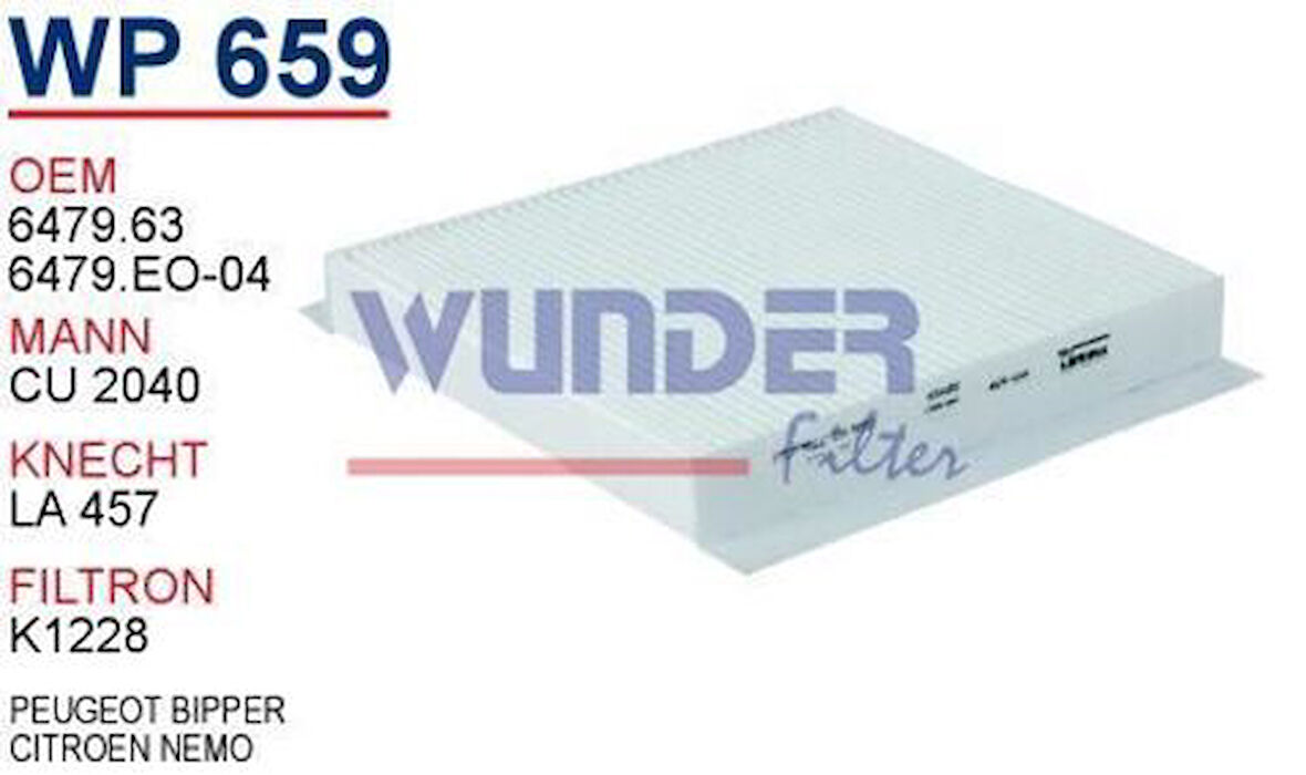 Wunder WPK659 Polen Filtresi Karbonlu Fiat Linea-Fiorino Fn0084 MRMOEM-1085237