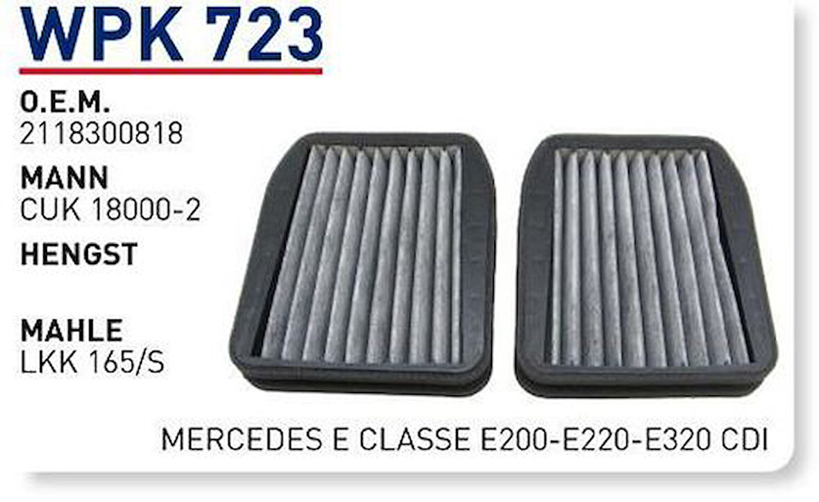 Wunder WPK723 Polen Filtresi Mercedes E-Serisi ee200-E220-E320 CDI MRMOEM-1085321