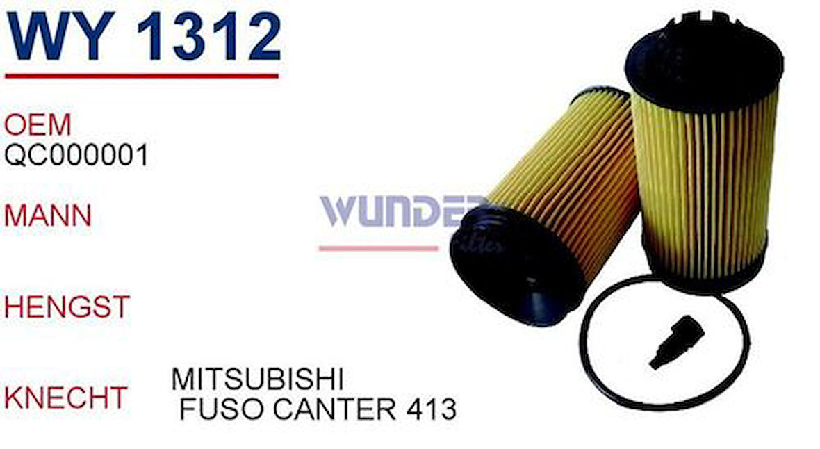 Wunder WY1312 Yağ Filtresi Mitsubishi Fuso Canter 413 Qc000001 MRMOEM-1085548
