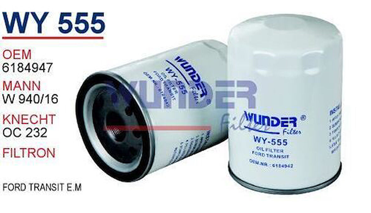 Wunder WY555 Yağ Filtresi Ford Transit E.M Fn2321 MRMOEM-1085670