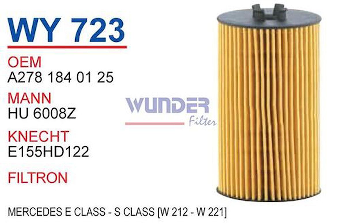 Wunder WY723 Yağ Filtresi Mercedes E-Serisi -S Class ( W 212-W 221 ) Hu6008Z MRMOEM-1085707