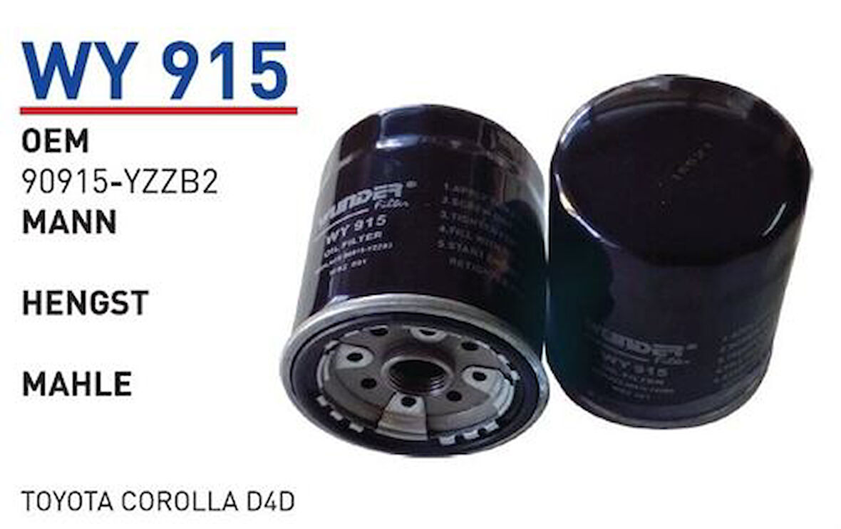 Wunder WY915 Yakıt Filtresi Toyota Corolla D4D Yzzb2 MRMOEM-1085738