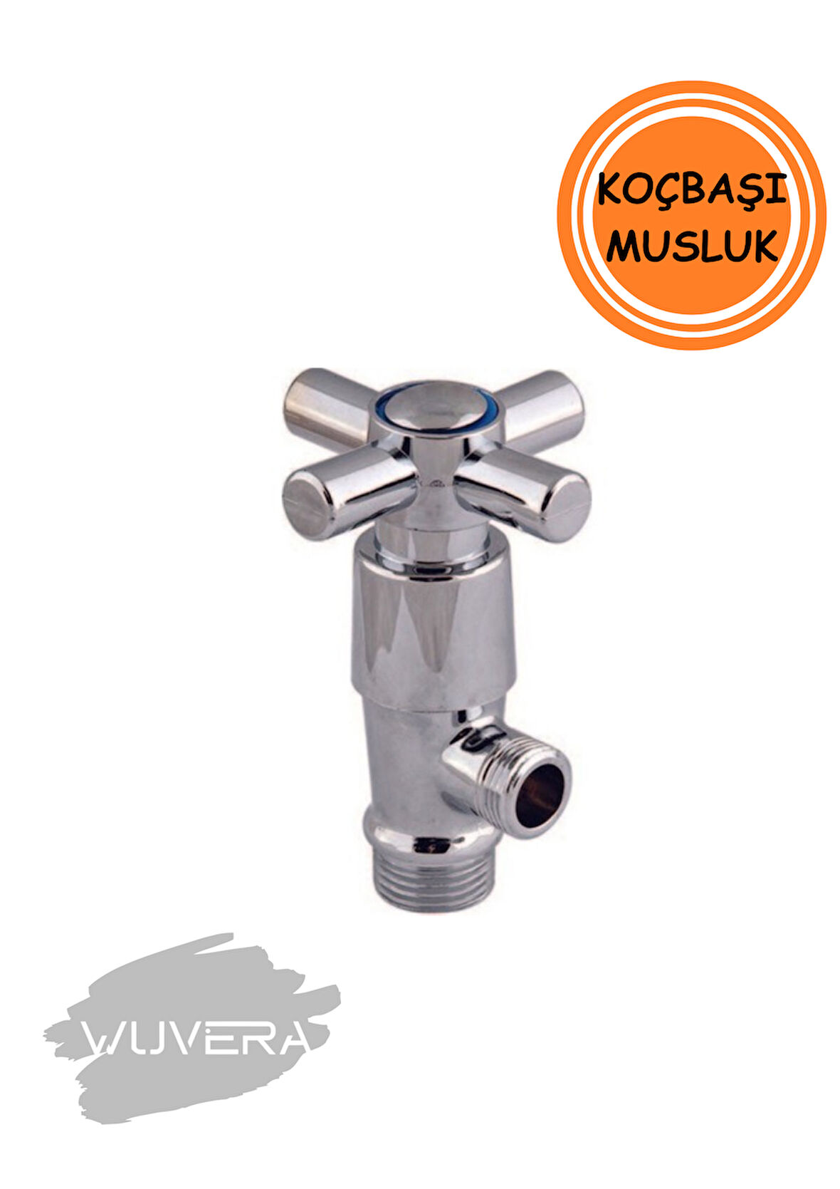 Wuvera Koçbaşı Aç Kapa Ara Musluk 1/2” Dişli TSE Belgeli Prinç Gövde