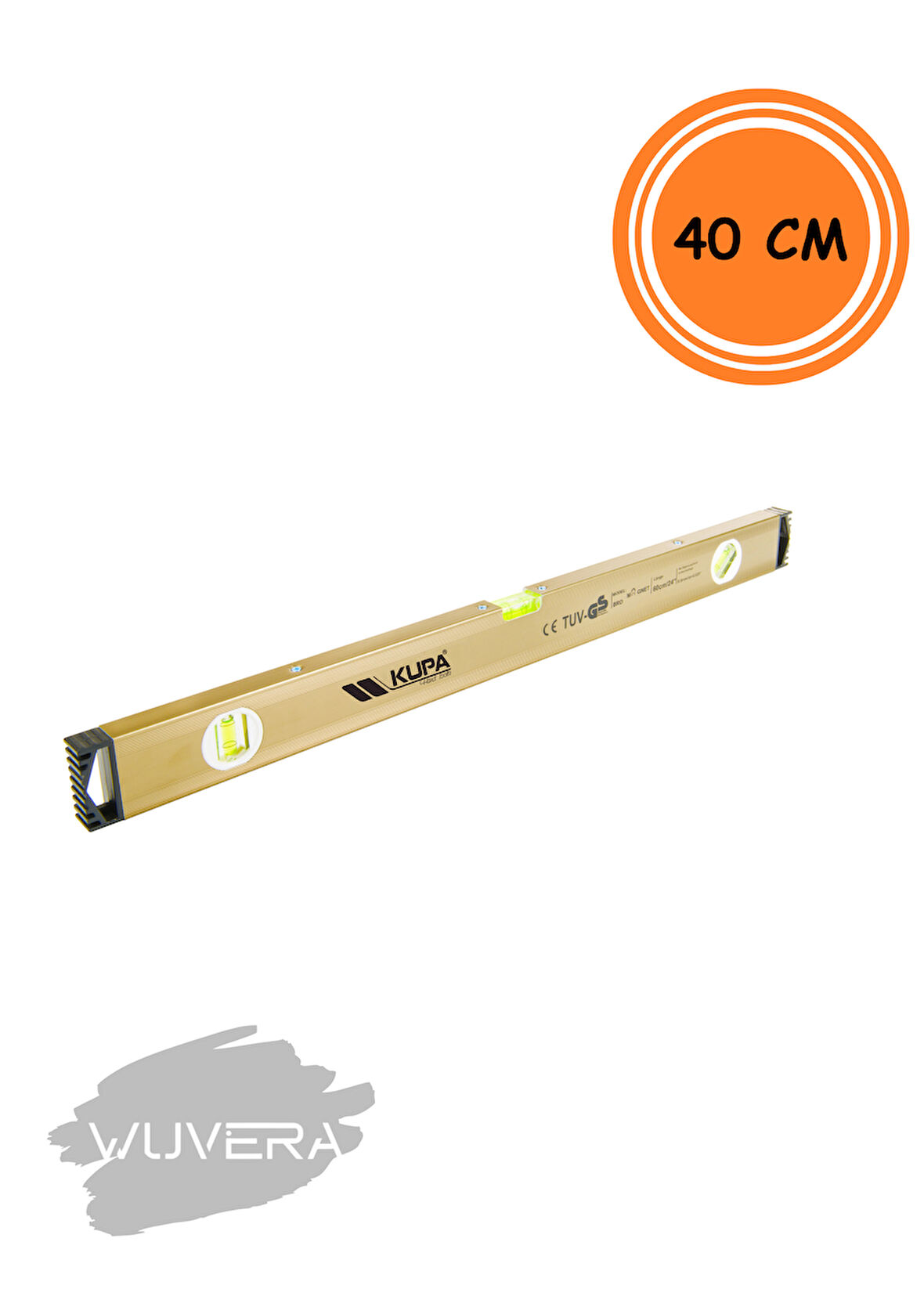 Wuvera 40 cm Mıknatıslı Su Terazisi – Manyetik Gövde ve Yüksek Hassasiyetli Ölçüm