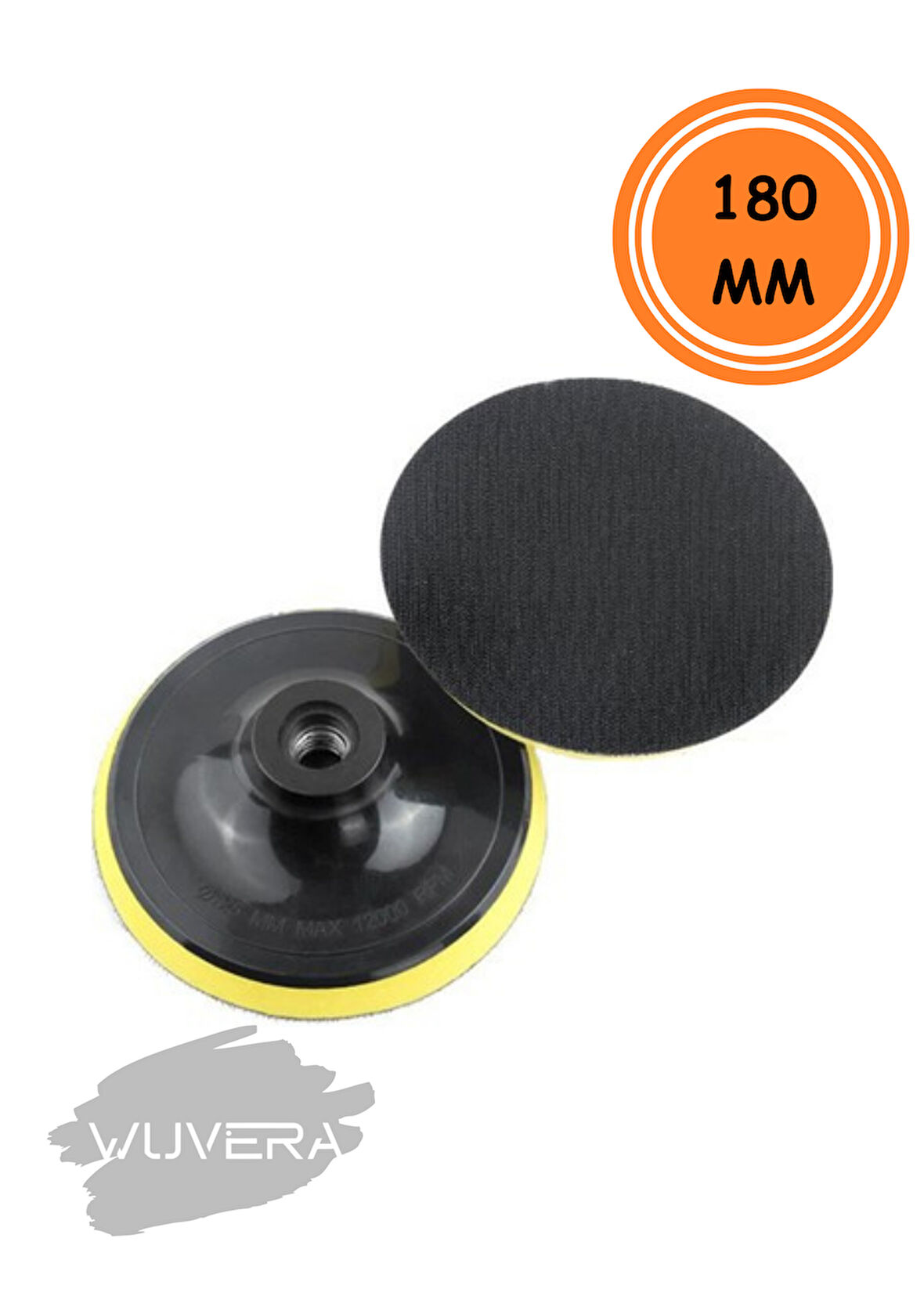 Wuvera 180 mm Cırt Zımpara Tabanı – Pratik Tak-Çıkar Zımpara Başlığı