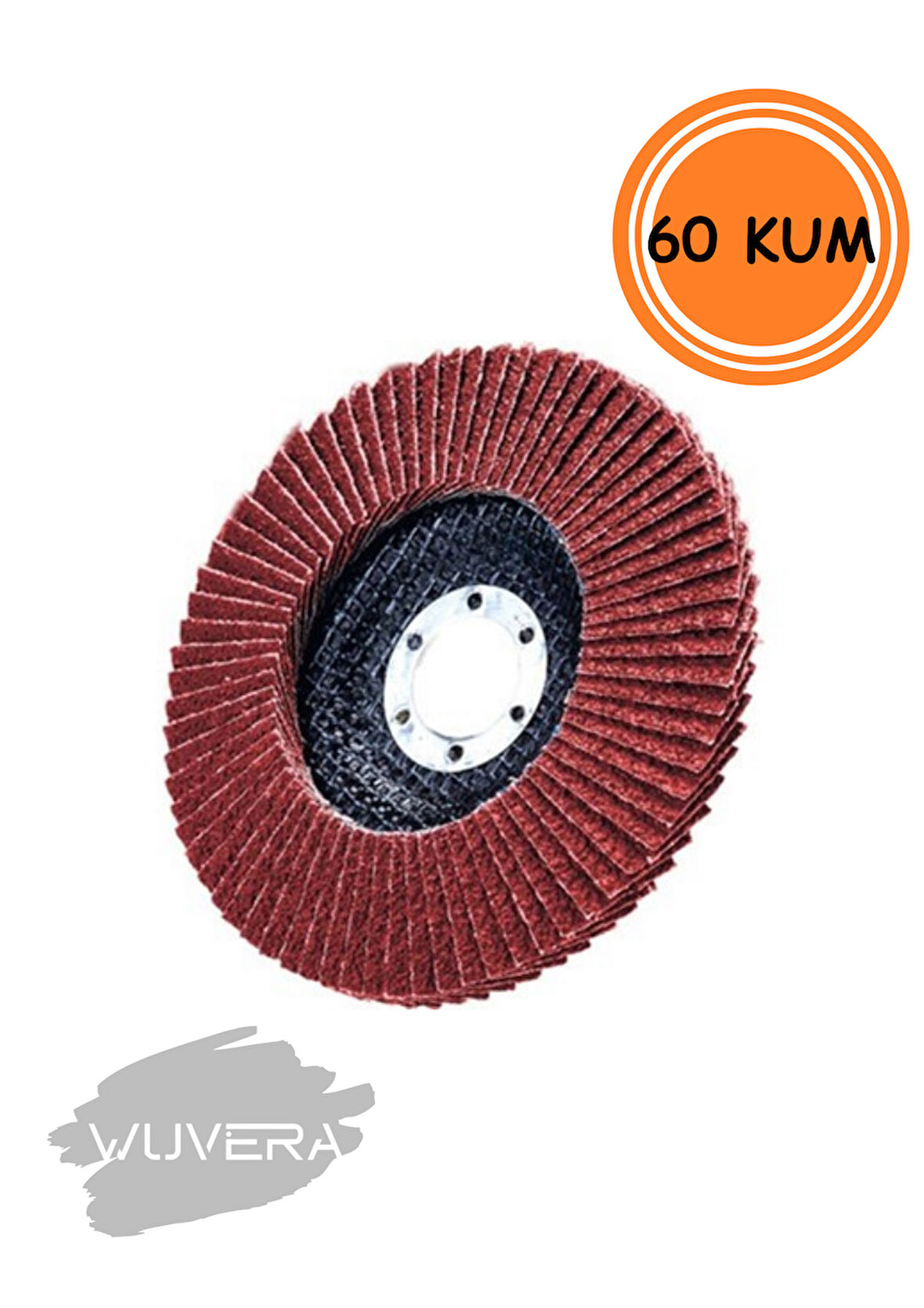 Wuvera 115 mm 60 Kum Flap Zımpara – Orta Kalınlıkta Aşındırıcı Zımpara Diski 1 ADET