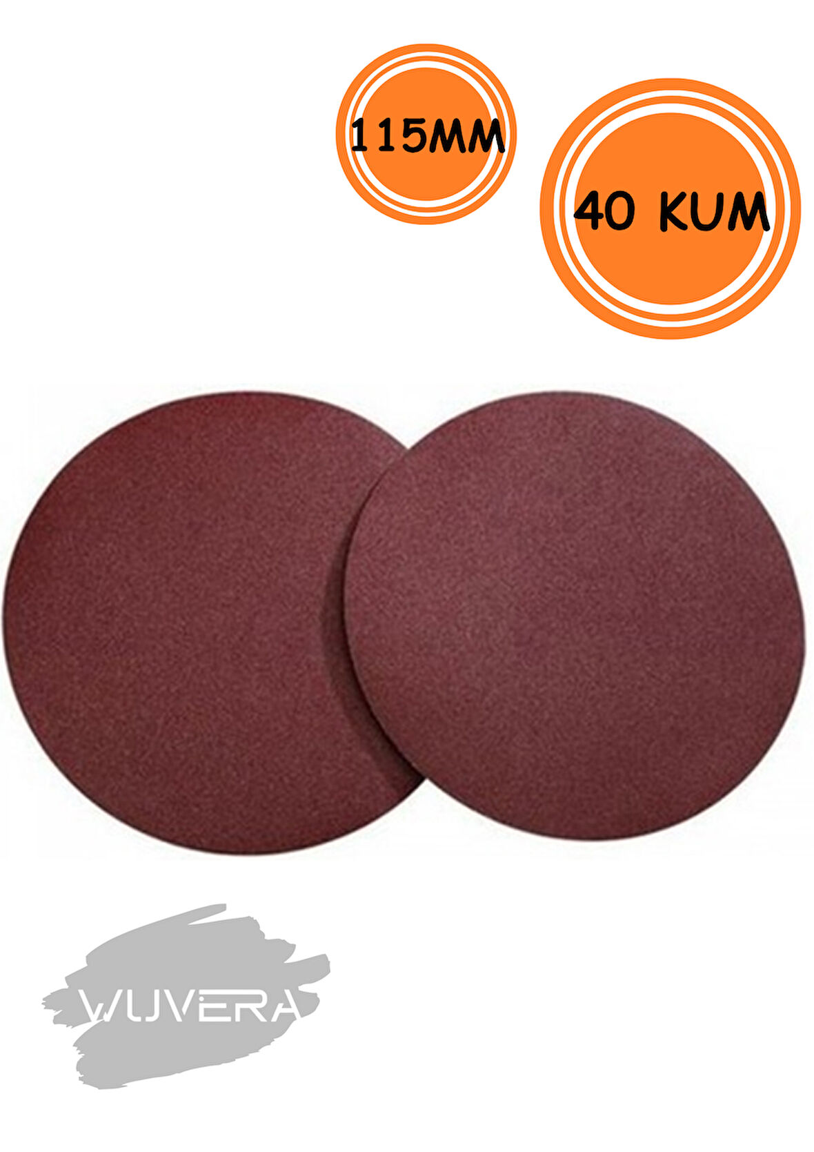Wuvera 115mm 40 Kum Cırt Zımpara – Yüksek Performanslı Aşındırıcı Zımpara Bezi 1 ADET