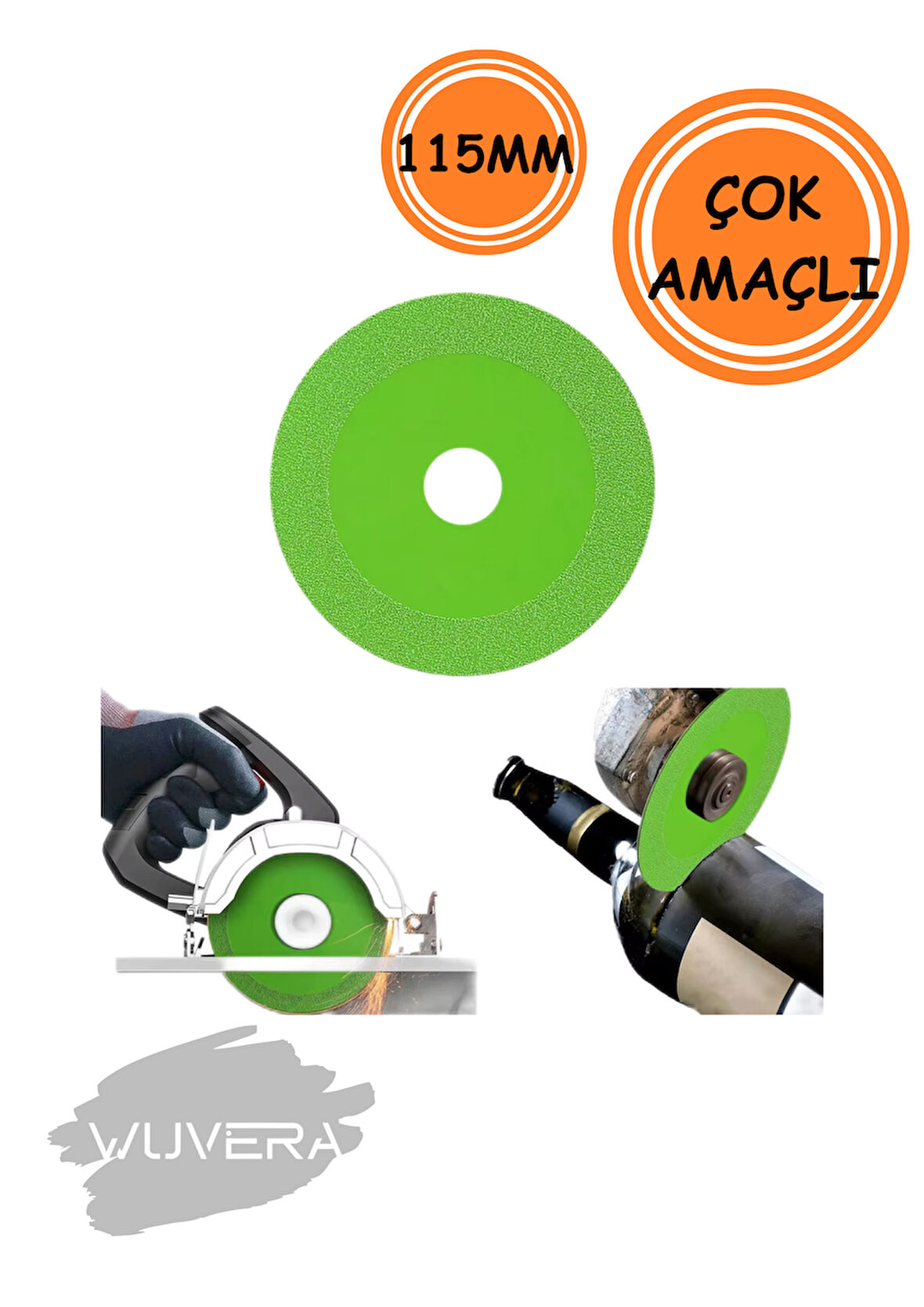 Wuvera Elmas Cam Kesme Diski – Seramik, Karo, Cam İçin Yüksek Hassasiyetli Kesim Diski