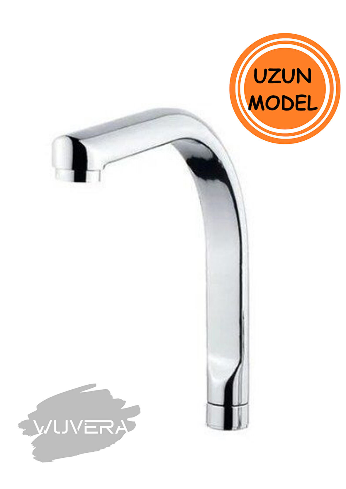 Wuvera Krom Lavabo/Mutfak Bataryası Borusu – Yandan Aplik Borulu, Dayanıklı ve Estetik Tasarım UZUN TİP