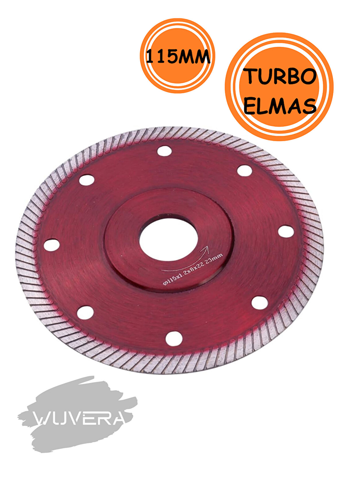 Wuvera Turbo Seramik Fayans Kesici – 115 mm Turbo Disk ile Hassas ve Temiz Kesim