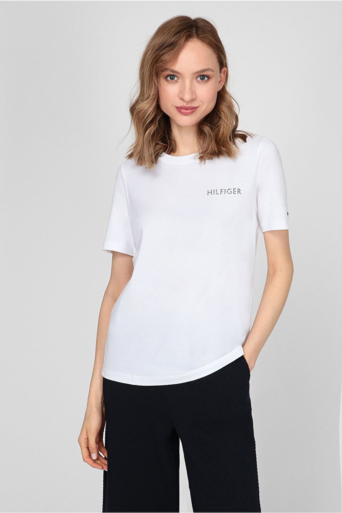 Crystal Embellıshed Logo T Shirt