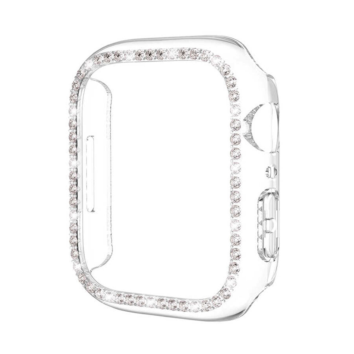 Apple Watch 7 41mm Saat Ekran Kasa Koruyucu Taşlı Lüxry ZRGard-05