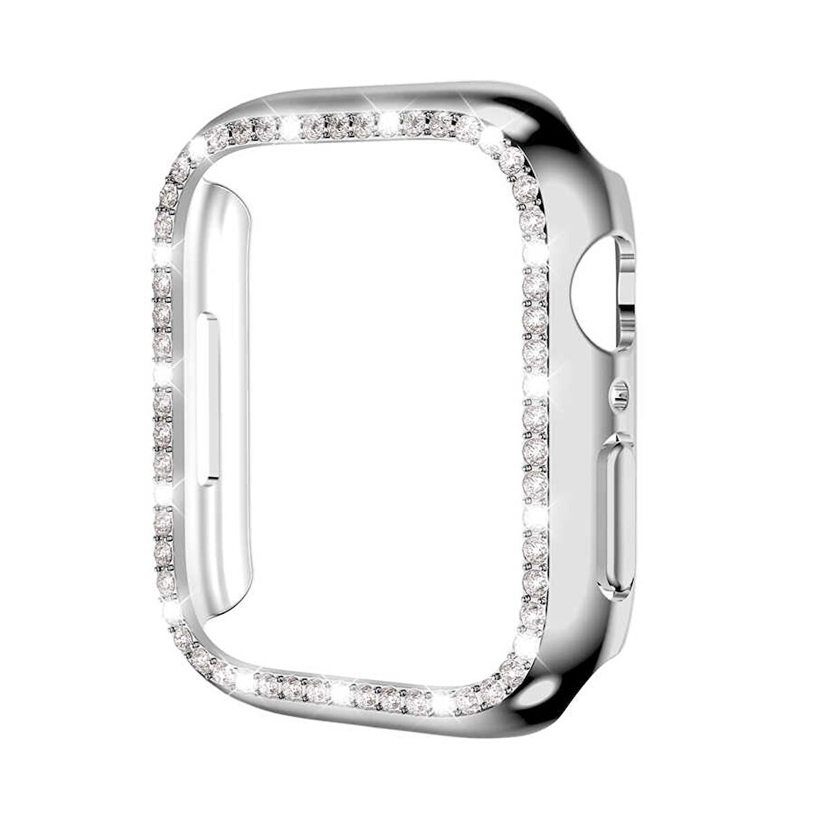 Apple Watch 7 41mm Saat Ekran Kasa Koruyucu Taşlı Lüxry ZRGard-05