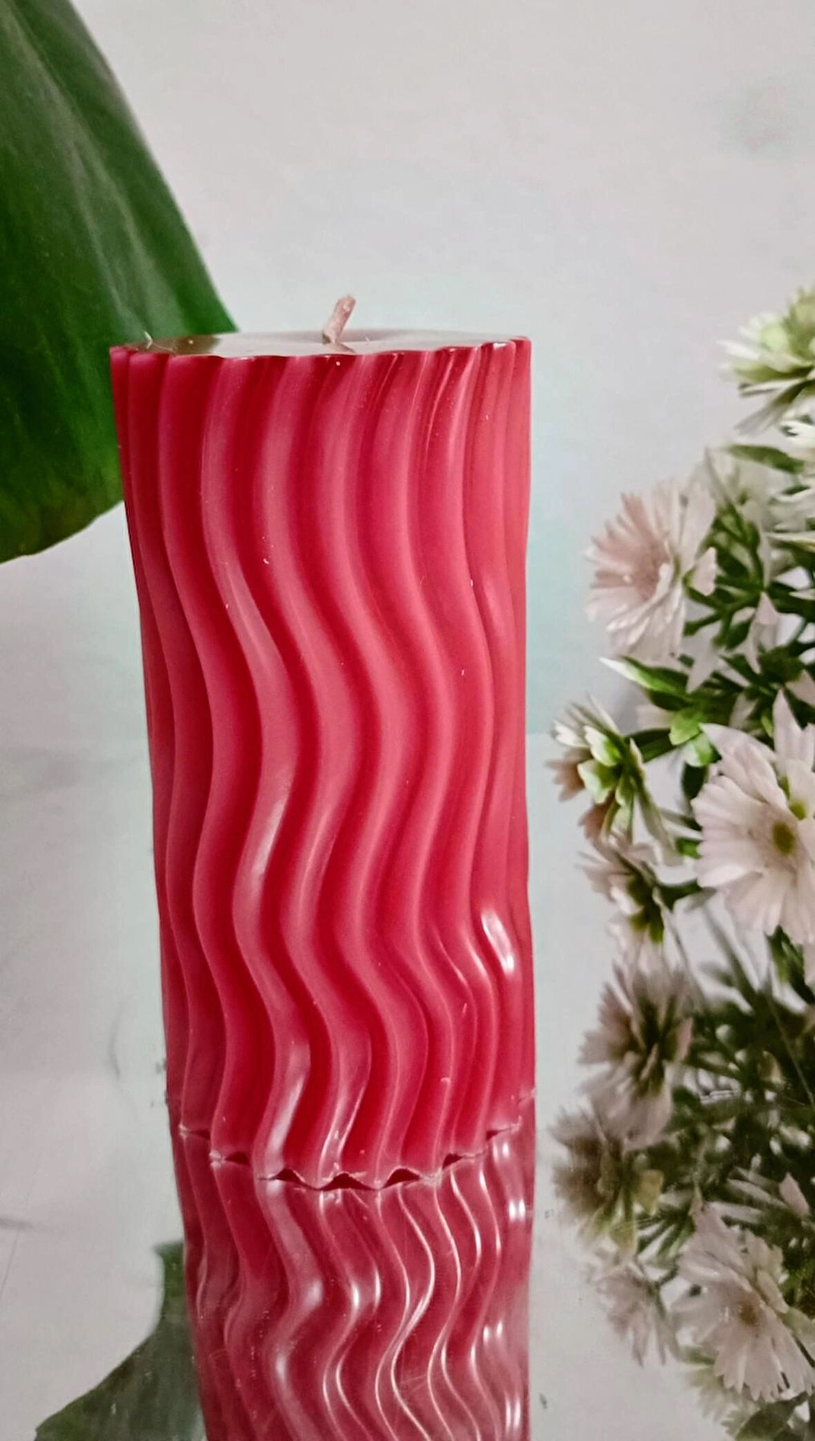 WaveLine Vanilya Kokulu Mum - %100 Doğal Soya Mum - Doğum Günü - Hediyelik - Dekorasyon - Aroma terapi