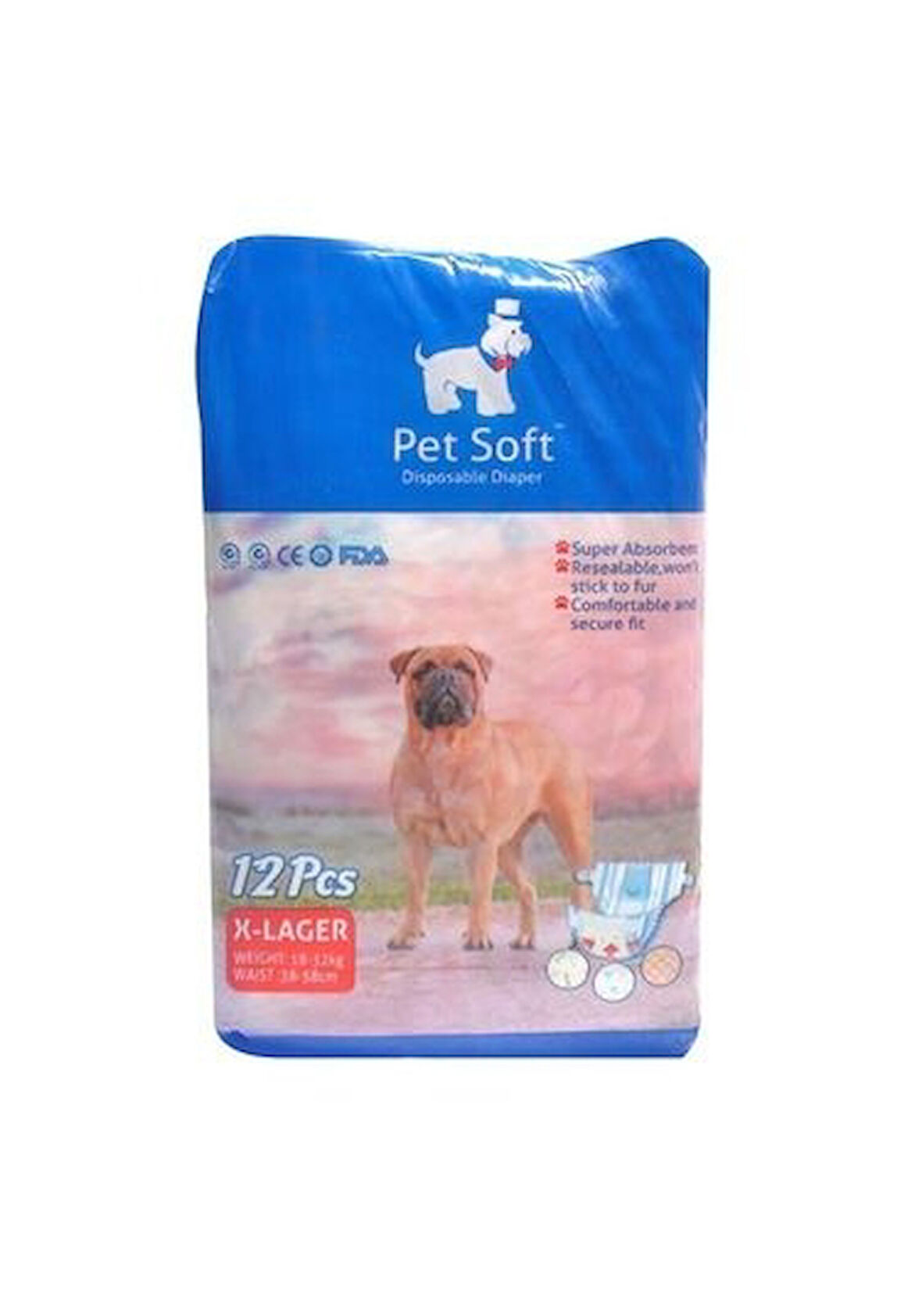 PET SOFT Köpek Kilot Bezi (18-32KG) (XL) 12 li