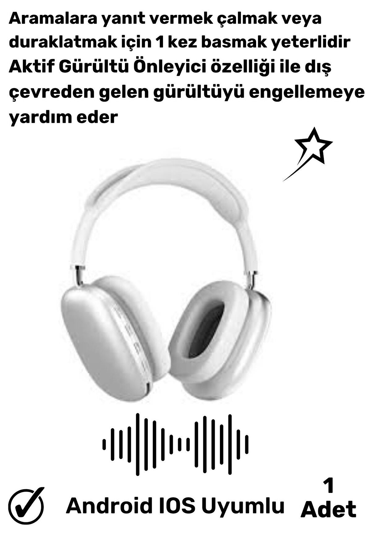 Xiaomi Redmi Note 12  Uyumlu 5.2 Bluetooth Anc Dokunmatik Suya Tere Dayanıklı P9 Kablosuz Kulaklık