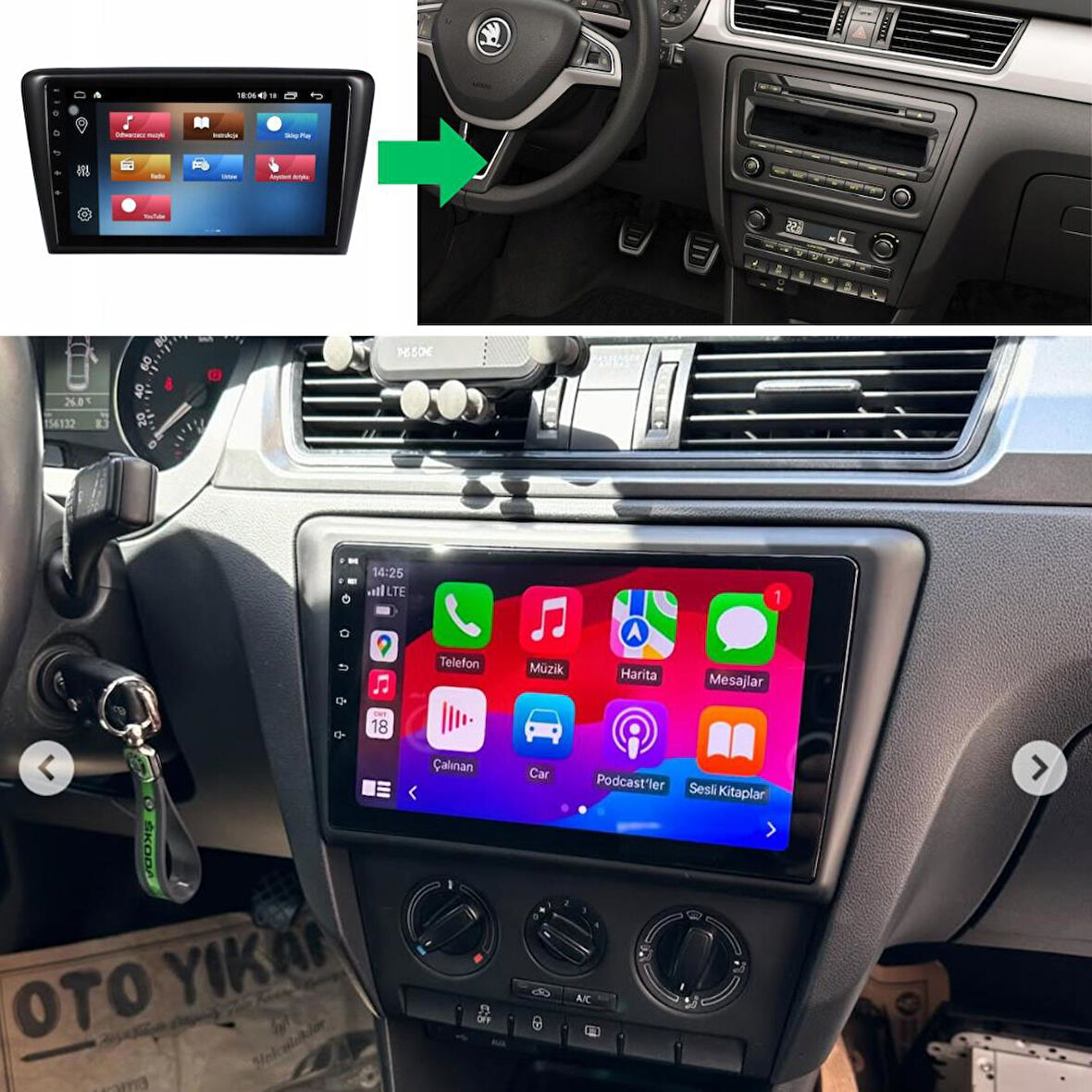 Skoda Rapid Android Multimedya Sistemi 2-32 Myway (2013-2018)
