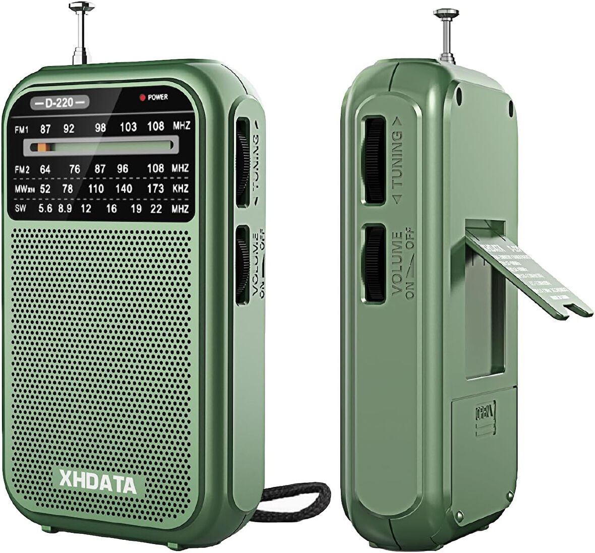 XHDATA D-220  FM 1-2/MW (9K/10K) /SW 4 Bant Yüksek Hassasiyetli DSP Dijital Radyo