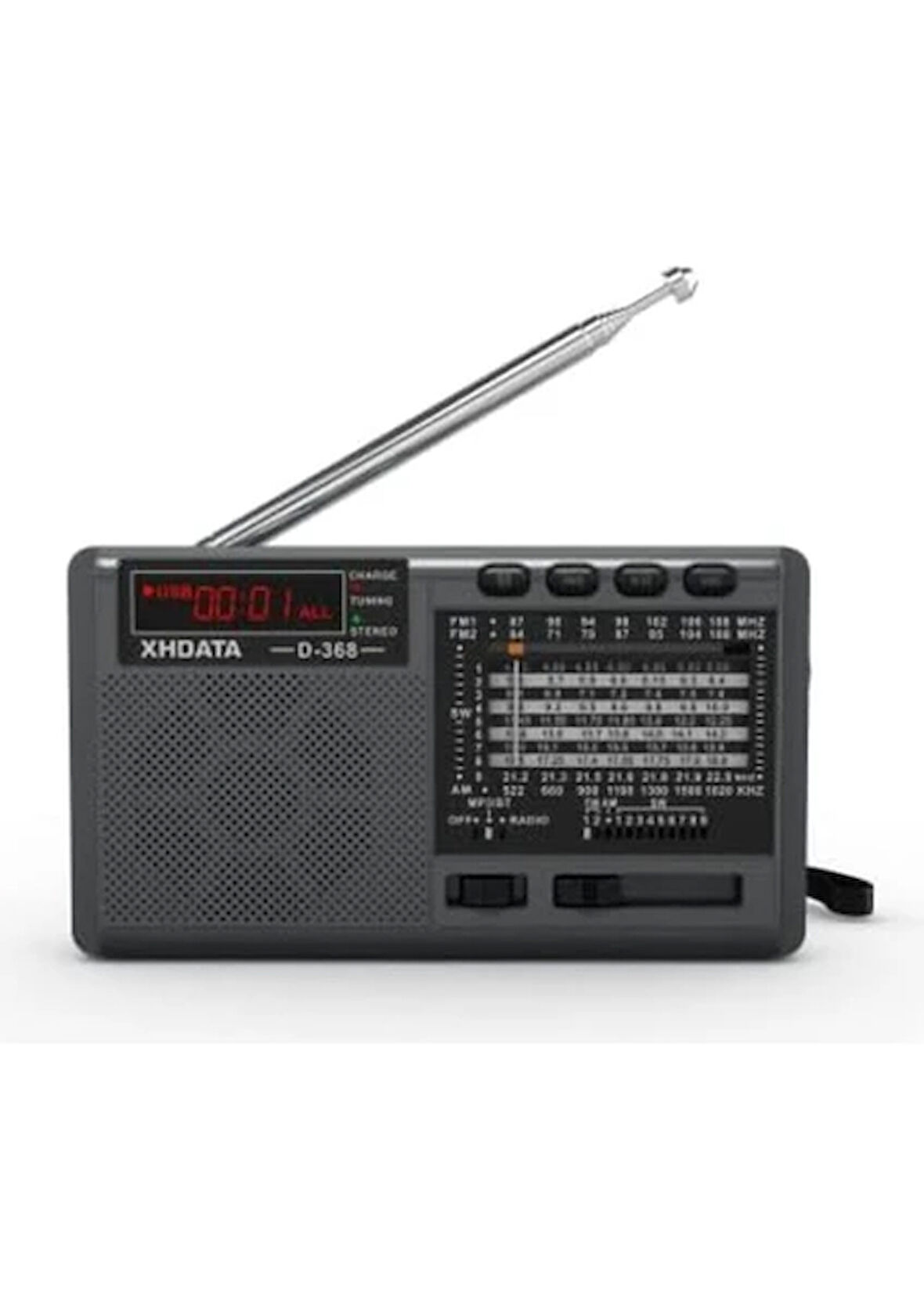 XHDATA D368 Kısa Dalga Am Fm 12 Bant Dsp Stereo Taşınabilir Radyo Mp3 Çalar Şarj Edilebilir