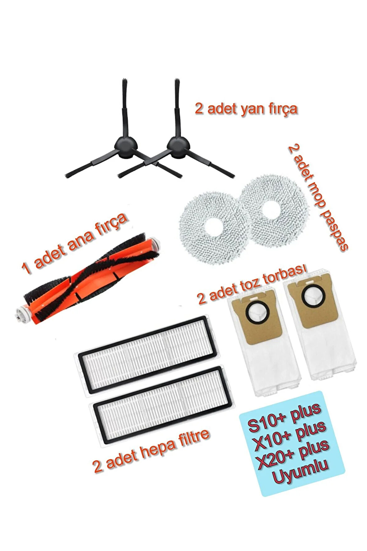 Xiaomi S10+ plus X10 + plus X20 + plus uyumlu yedek parça aparatlar