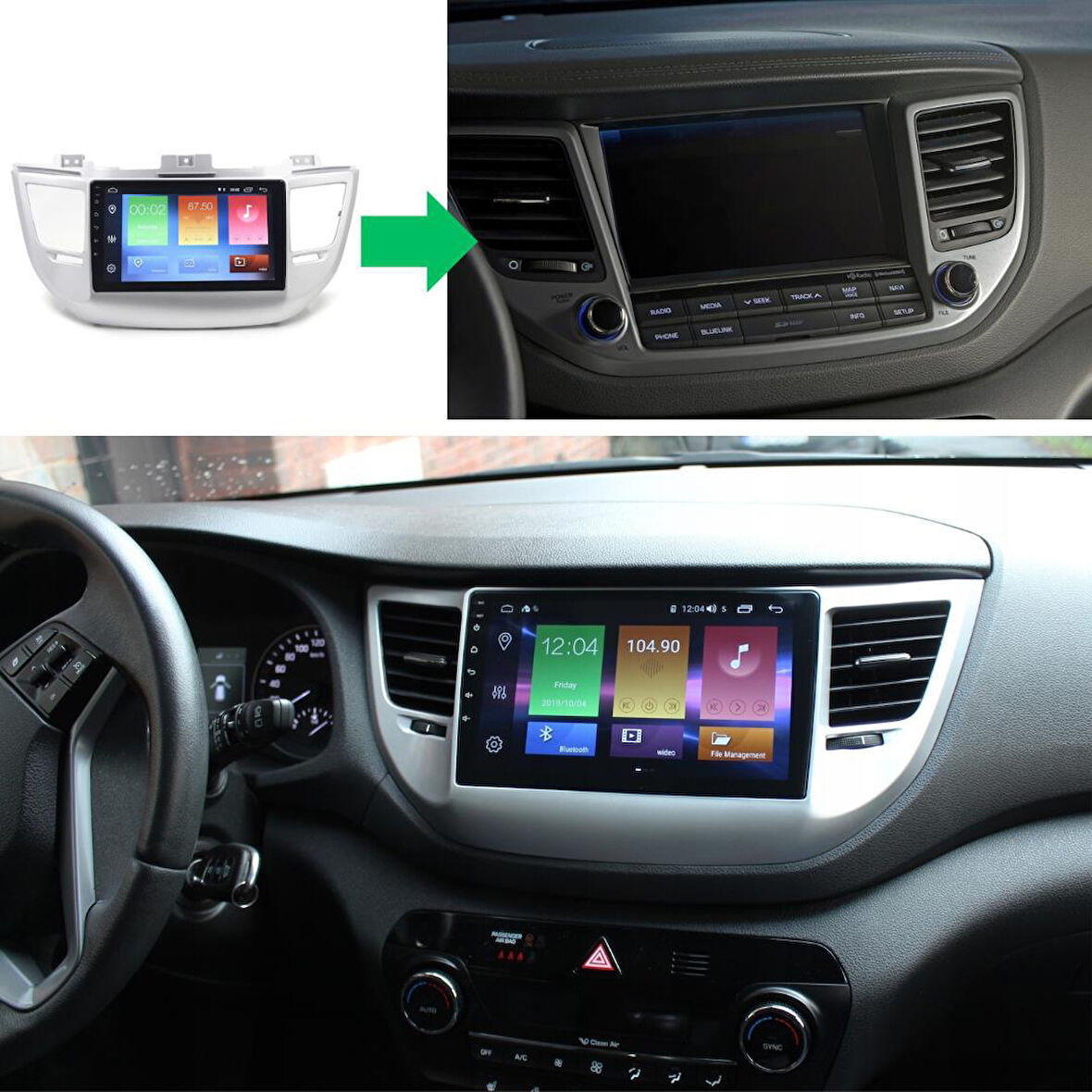 Hyundai Tucson Android Multimedya Sistemi 4-64 Cadence (2015-2017)+ Dört Bölge 360 Derece Kamera Sistemi Hediye