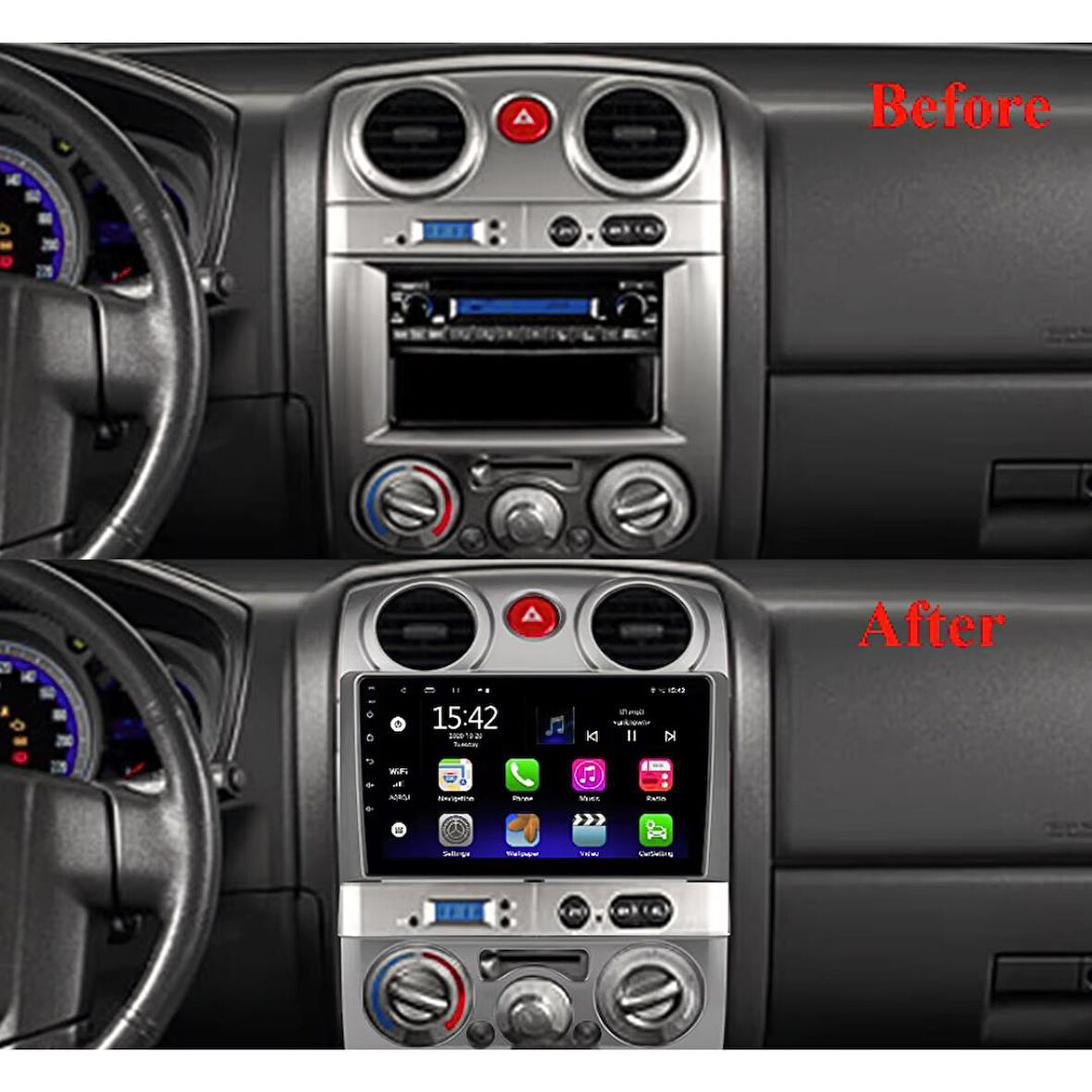 Isuzu D Max Android Multimedya Sistemi 4-64 Cadence (2007-2012)+ Dört Bölge 360 Derece Kamera Sistemi Hediye